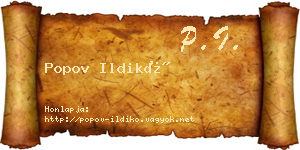 Popov Ildikó névjegykártya