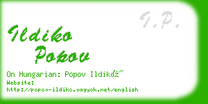 ildiko popov business card